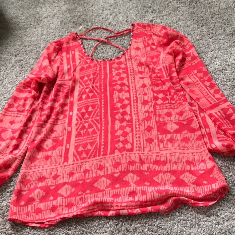 Bright coral shirt